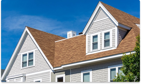 close up of the top of a house